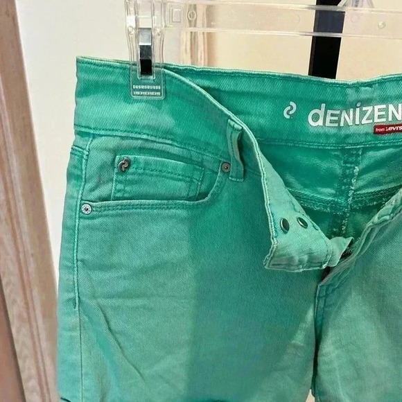 Denizen by Levi's Jungle Green Denim Cuffed Stretch Shorts 6 - Picture 2 of 6